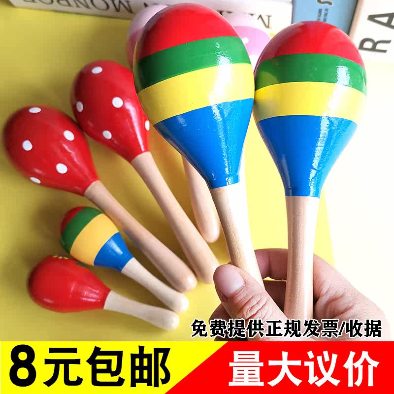 Montessori Rabbit kindergarten morning exercise sand hammer early education hearing sensory training wooden percussion instrument baby baby