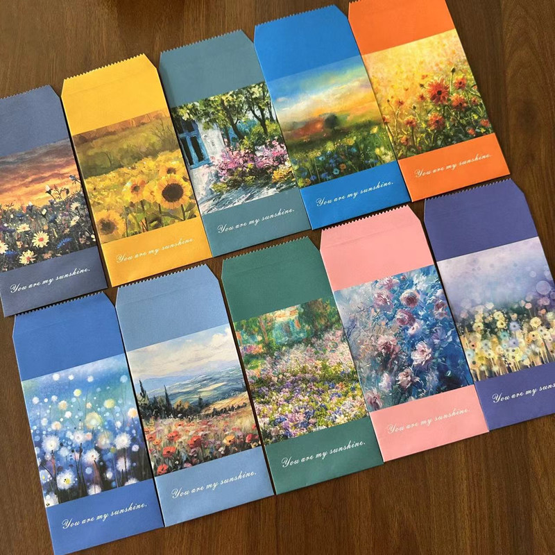 悠礼客#文艺唯美风景插画中式百元家书情书信封