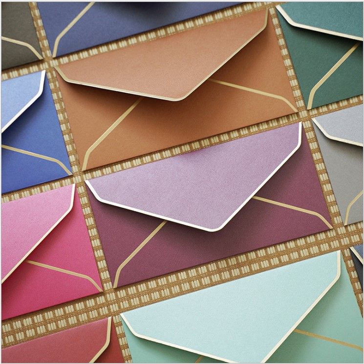 New gilding edge No. 5 envelope exquisite high-end business invitation invitation Western-style color pearl envelope thick large