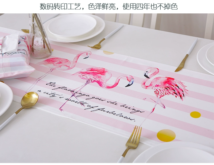 Bắc Âu đơn giản flamingo bảng cờ hiện đại màu hồng bàn vải cà phê bàn ​​vải giường cờ TV tủ bên tủ khăn vải - Khăn trải bàn