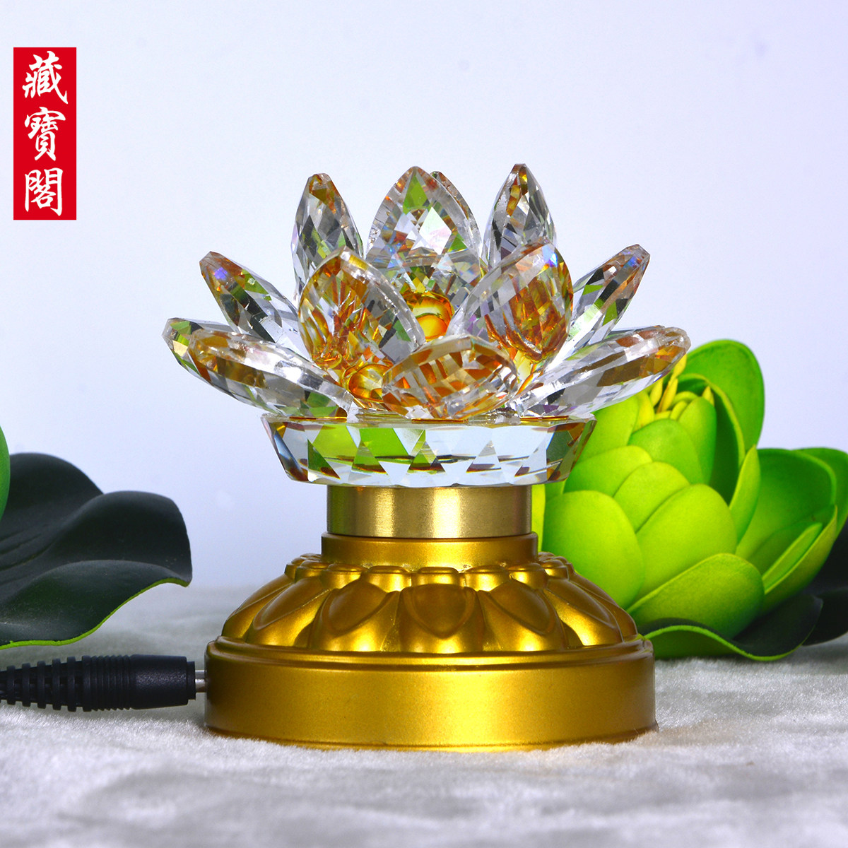 Mini crystal lotus light LED battery power supply dual-use 7 color long Ming lamp Buddha front light for the lamp lotus flower lamp
