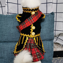 Private Pet Handmade Pet Scottish Military Uniform Dress Male Dog Military Suit Dog Personality Clothes Thin Coat Customization