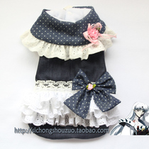 Special offer true love feedback Denim quilted jacket can be made thin coat Pet quilted jacket Cat and dog coat Pet autumn