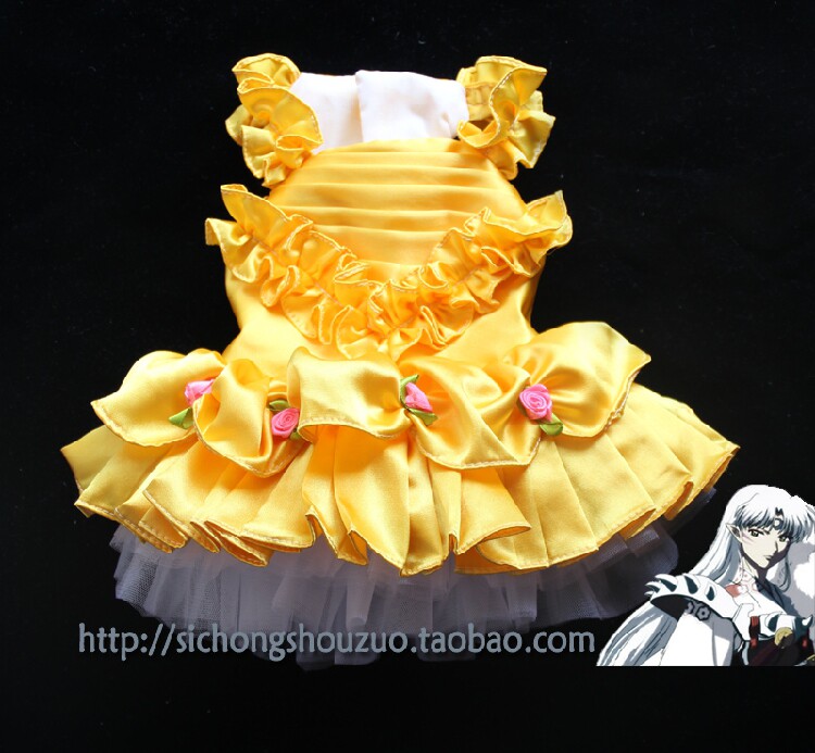Little yellow dress can be made in various other colors Pet clothes handmade - Taobao