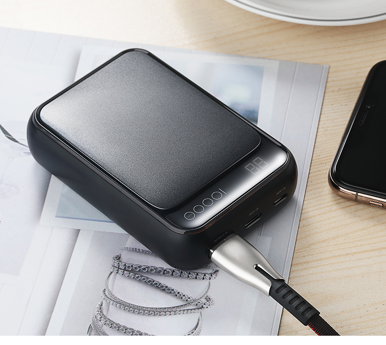 ROCK sạc kho di động nhỏ gọn 10000 mAh dung lượng cực lớn mini siêu mỏng kê 220v Huawei Apple phổ thông ngoài trời thích hợp cho màn hình kỹ thuật số đa chức năng di động chuyên nghiệp - Ngân hàng điện thoại di động sạc dự phòng power bank 20000mah