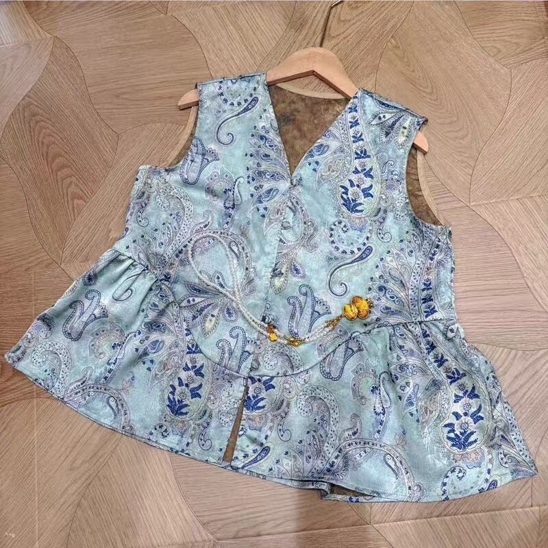 New Age-Reducing Sleeveless Elegant Jacquard Thin Style Hot Item 260812