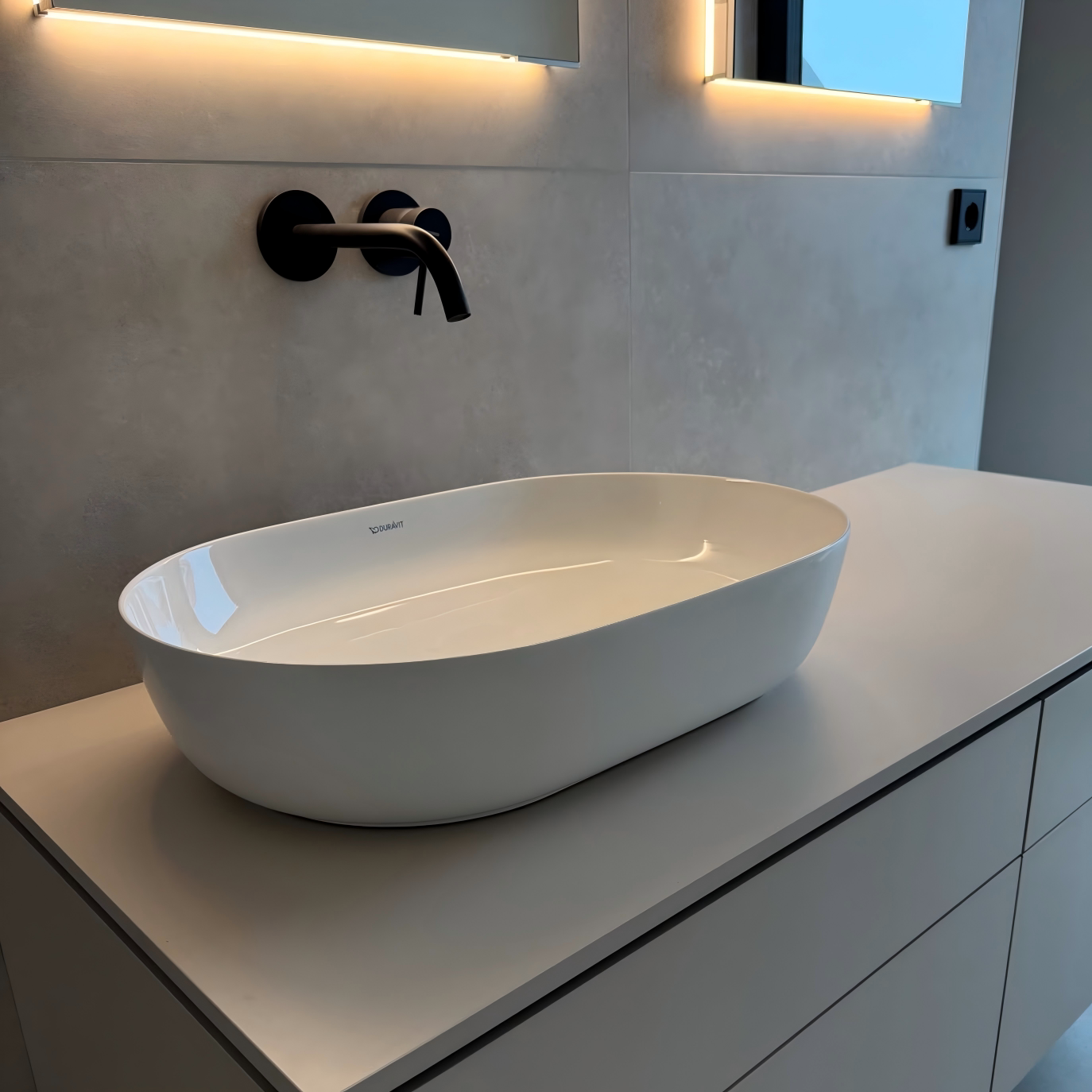 Умывальник Duravit Luv 037960 art над раковиной 037980 круглый тонкий керамический умывальник
