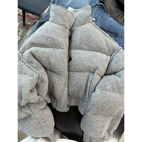 Трикотажный пуховик, короткая куртка, подходит для подростков, увеличенная толщина