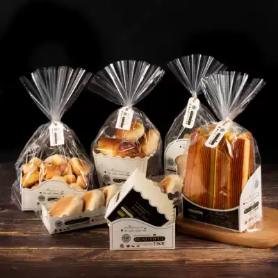 Meal bag packaging bag Bread meal bag box Bread bag Baked food packaging Biscuit West point bread paper tray 100 sets