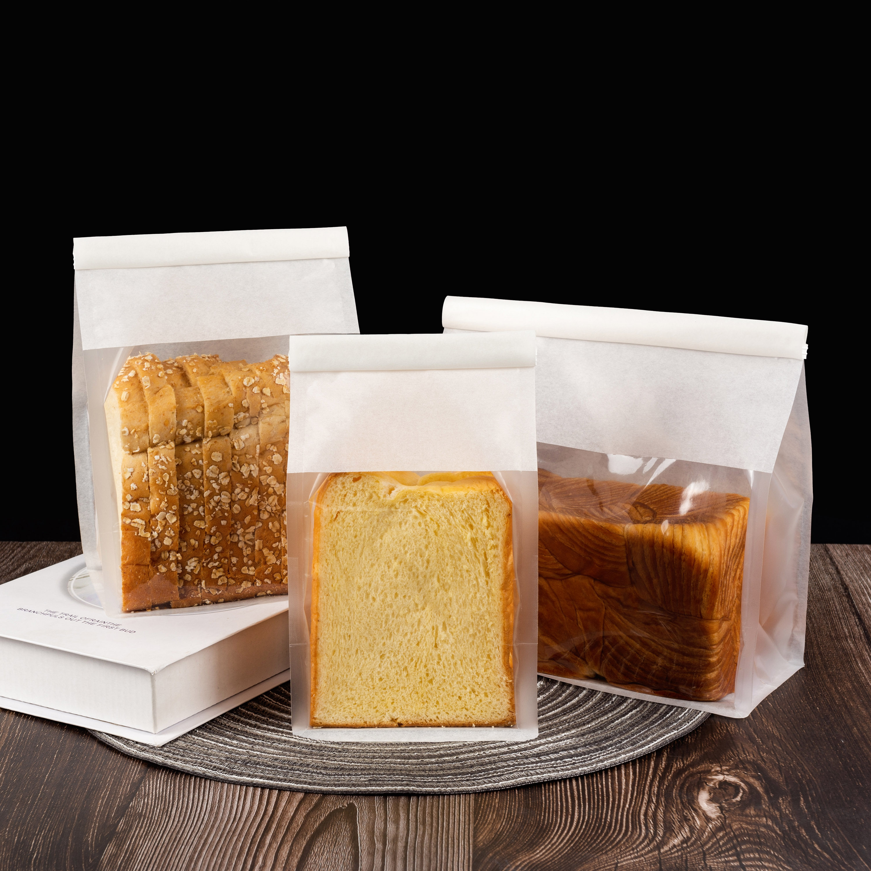 Toast bag 250g450g transparent curling iron wire seal can be customized cowhide baking packaging bread packaging bag