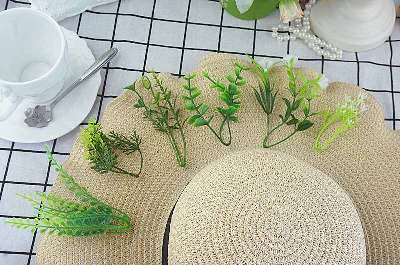 Sen Department Handmade Diy Emulation Small Leafy Grass Green Planting Fake Grass sugar box Accessories Grass Flower Arrangement Decoration Plant-Taobao