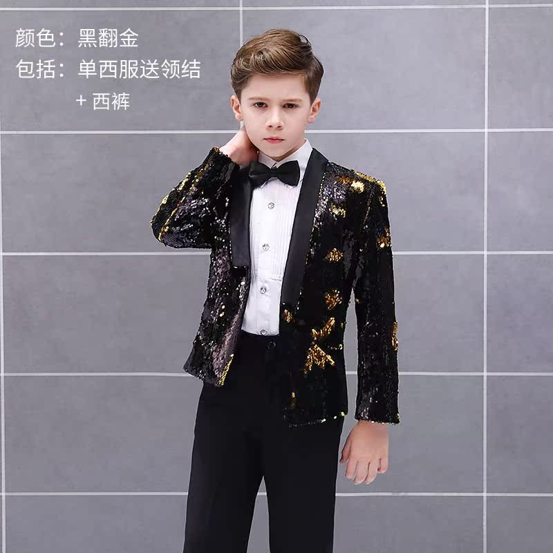 Các trẻ em mới 61 có thể lật cậu bé chiếc váy sân khấu chương trình biểu diễn piano boy hoa boy sequin phù hợp với màu sắc.