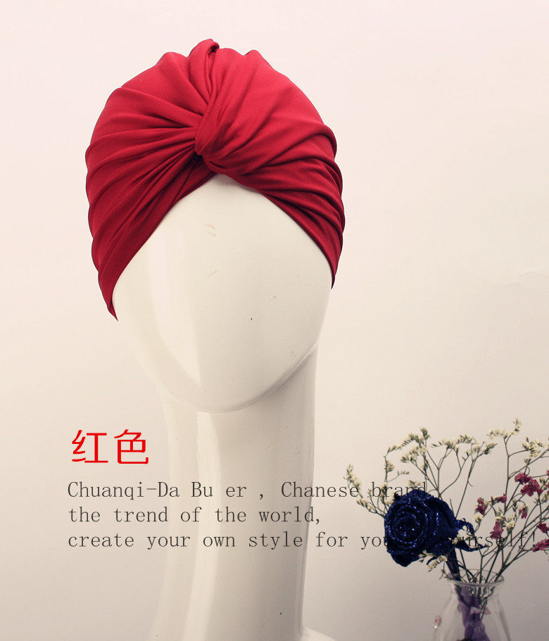 South Korea Korean version of the explosion is not waterproof women's long hair ear protection comfortable large pleated face repair v-shaped hot spring swimming cap