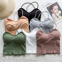Camelette Vest Womens belt chest pad size fat mm bra one-piece base inner top strap back underwear 200 Jin