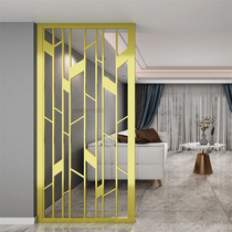  Light luxury wrought iron stainless steel titanium screen partition hollow Nordic living room decoration modern simple entrance customization