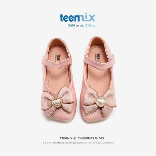 Демисезонная детская обувь для принцессы для кожаной обуви, модель весна/осень 2024 года, тренд сезона, мягкая подошва