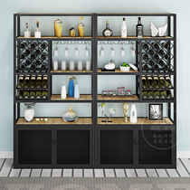 European-style wrought iron wine display cabinet decorative screen wine glass rack creative restaurant floor-to-ceiling industrial wind partition rack