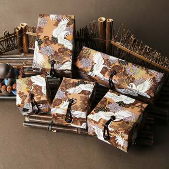 Retro style brocade jewelry box, jade ring and toy bracelet box, buckle jewelry jewelry packaging box