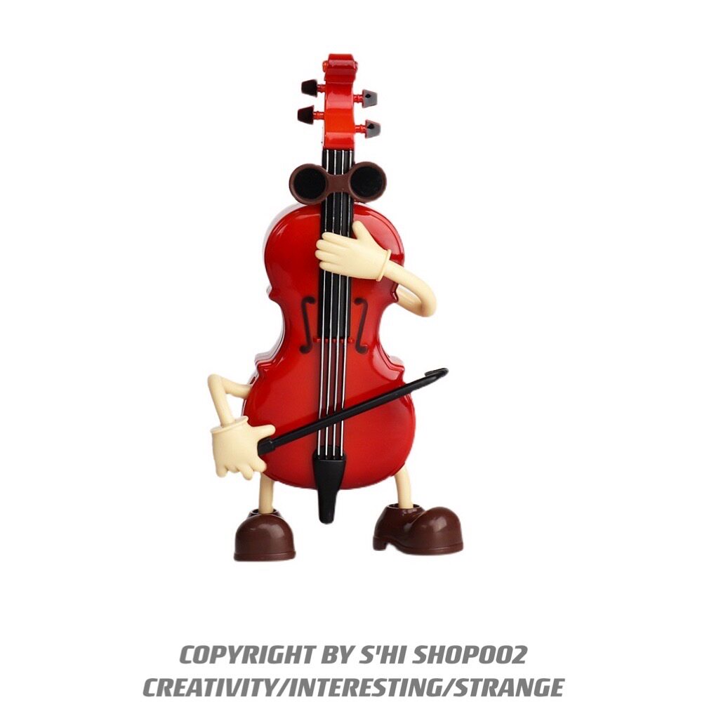 Shi Home Gift Violin Music Box Swing Violin Man Classical Style Nostalgic Retro Guitar Music Box
