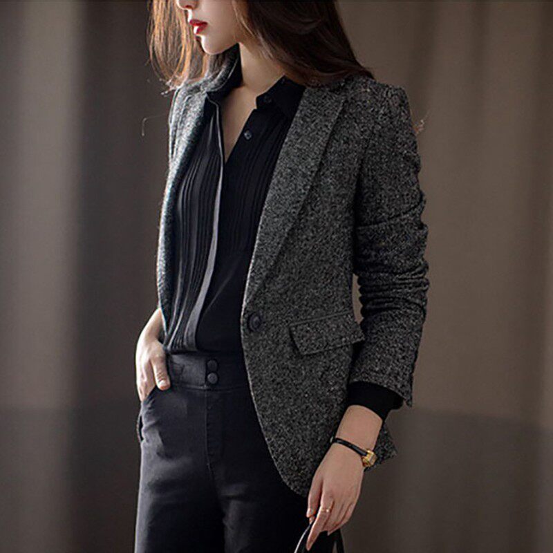 Small suit jacket female Korean version 2022 New spring autumn season suede Inn Wind Leisure 100 Lap Suit Jacket