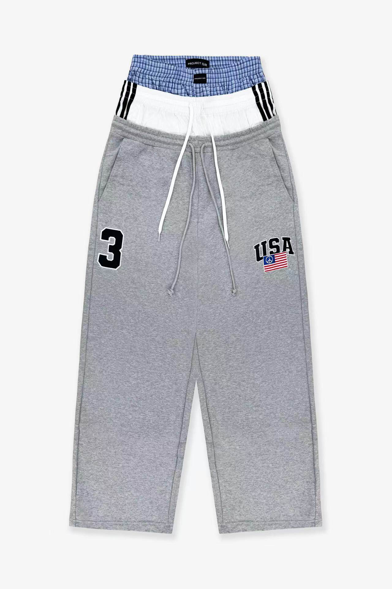Project g/r grailz 25ss fake three-waist embroider flag sports