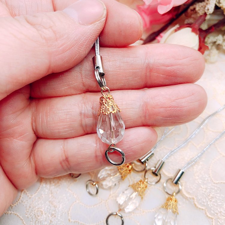 DIY Accessories Alloy Flower Care Accessories Transparent White Water Drop Crystal Bead Pendant Pendant Pendant Chain China Wind