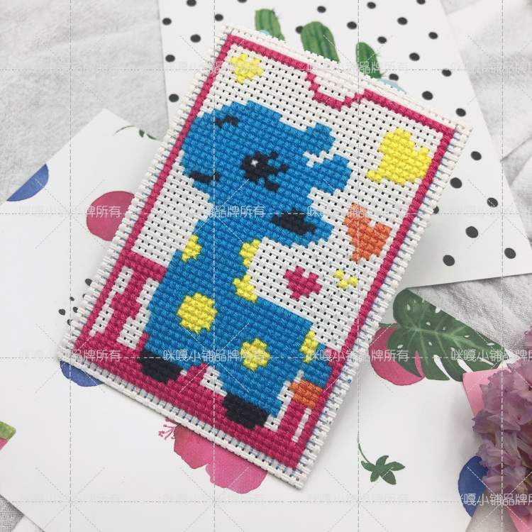 Miga Bunk Bunk Cross Embroidered Financial Chuck Bus Card Bag With Imprinted Cloth Material Bag KD001 Blue Long Item Deer