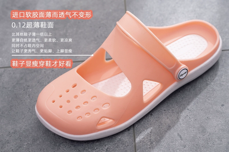 Dép cao su Việt Nam dành cho nữ đế phẳng Crocs khử mùi du lịch đi biển đế mềm giày cao su mềm chống trượt chân không mài mòn phong cách Hàn Quốc