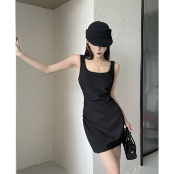 Miancun kendou style square neck suspender waist dress women's waist summer slim hip-hugging short skirt
