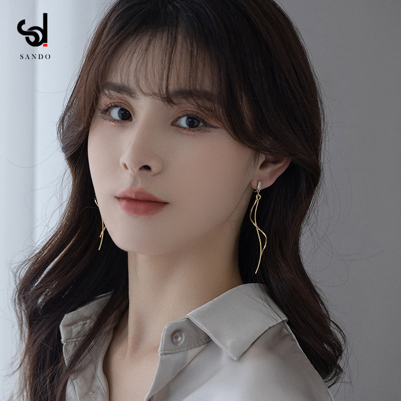 Flow sulong version ear clip women without earholes Mosquito Coil Dish Ear Accessories small crowdsourced design High sense round face Earrings Ear Needles Pure Silver