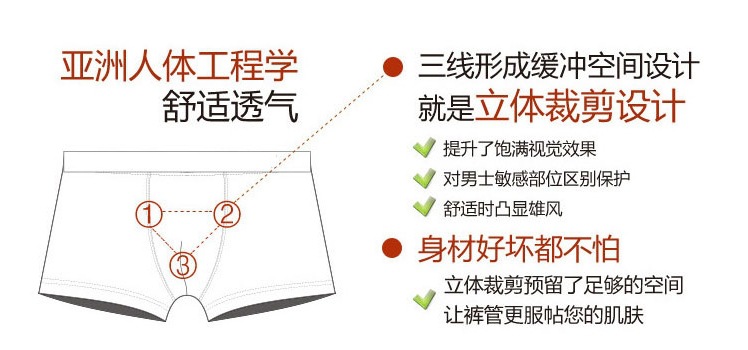 Của nam giới bốn góc đồ lót sợi tre hollow ice mắt lưới U lồi kích thước lớn bán buôn phương thức tinh khiết bông vải