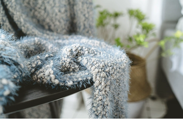 Tinh khiết Bắc Âu sofa văn phòng chăn thú chăn đơn sợi lông sợi chăn dệt kim máy lạnh chăn ngủ trưa - Ném / Chăn