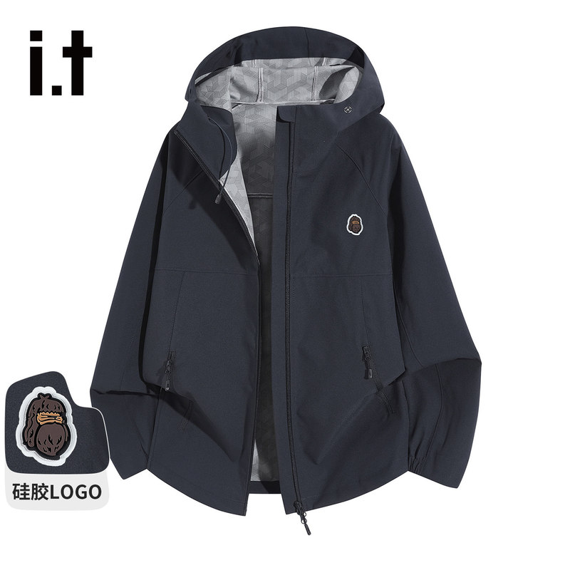 It Fingercroxx American-Style Softshell Jacket for Men, Thin Autumn Outdoor Windproof Coat, Top Jacket
