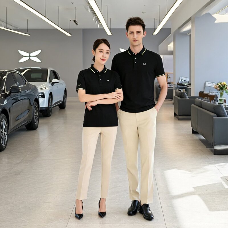Xpeng Motors 4S Store Sells Short-Sleeved Workwear Polo Shirts, Work Uniforms, Unisex Collared T-Shirts