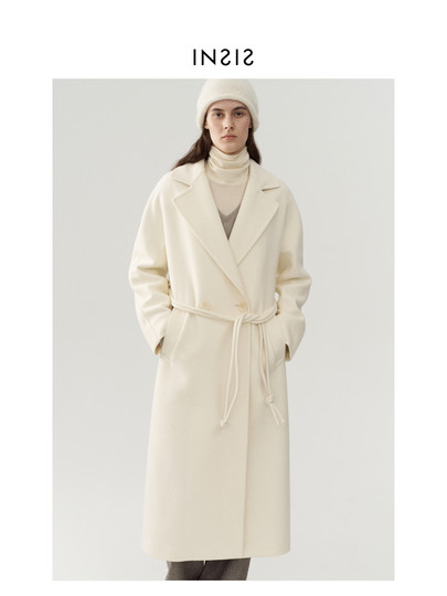 INSIS FEMME Fleece 110S First-Cut Wool Winter Small Round Rope Coat Silhouette Woolen Jacket Women