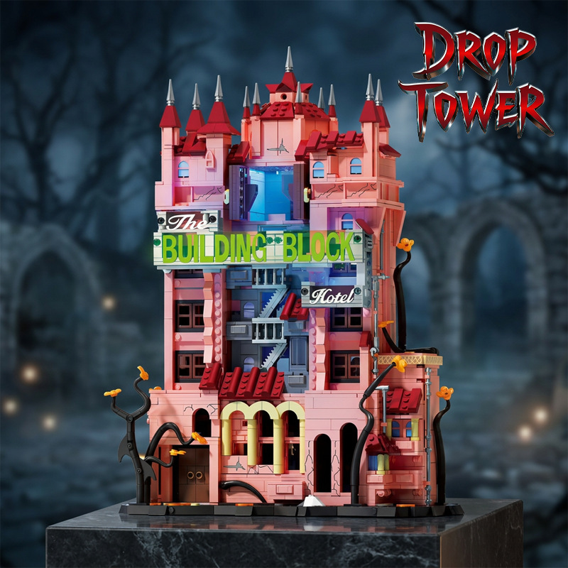 Dekechuang Orlando Skydiving Machine Large Building Street Scene Puzzle Assembly Building Block Toy Gift Model Decoration