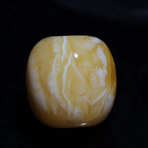 Natural raw ore Russian material gold porcelain white tiger skin pattern beeswax barrel beads clavicle beads drum beads jujube beads