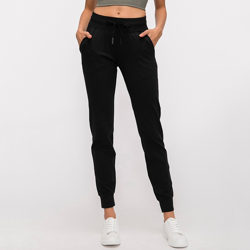 Yoga Jogging Pants for Women, Slim Fit, High Elasticity, Slimming, Quick-Drying, Elastic Waistband, Outdoor Mid-High Waist, Naked-Feel Long Pants