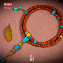 (Fruit stone designer) Shiyuan ecological stone jade material 108 Baixiang extremely smooth set turquoise support customization