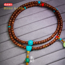 (Fruit stone designer)-no-phase set-pink jade fine pick star moon 108 twist beads with moon eertan