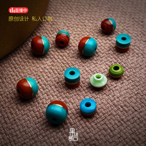 (Produced by fruit stone) two-color wrong gold accessories mineral standard turquoise and South Red wrong Gold Support to order