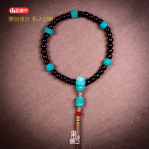 (Fruit Stone Designer) Turquoise Guardian Beast Set Black Gold Cloud Temple High Blue Antique Set 8-piece Set