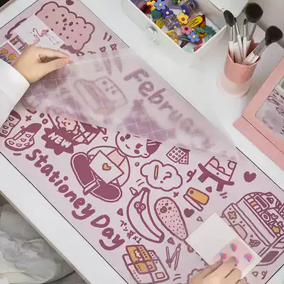 ins wind oversized mouse pad Cute girl heart keyboard Office desktop mat Computer desk mat cushion pad