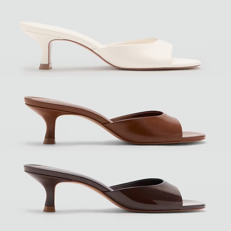 Mango Sandals for Women 2026 Summer New Style Women's Shoes Round Toe Simple Open Toe Stiletto Heels Slip-On Sandals for Women for Outdoor Wear Mango Sandals for Women 2026 Summer New Style Women's Shoes Round Toe Simple Open Toe Stiletto Heels Slip-On Sandals for Women for Outdoor Wear