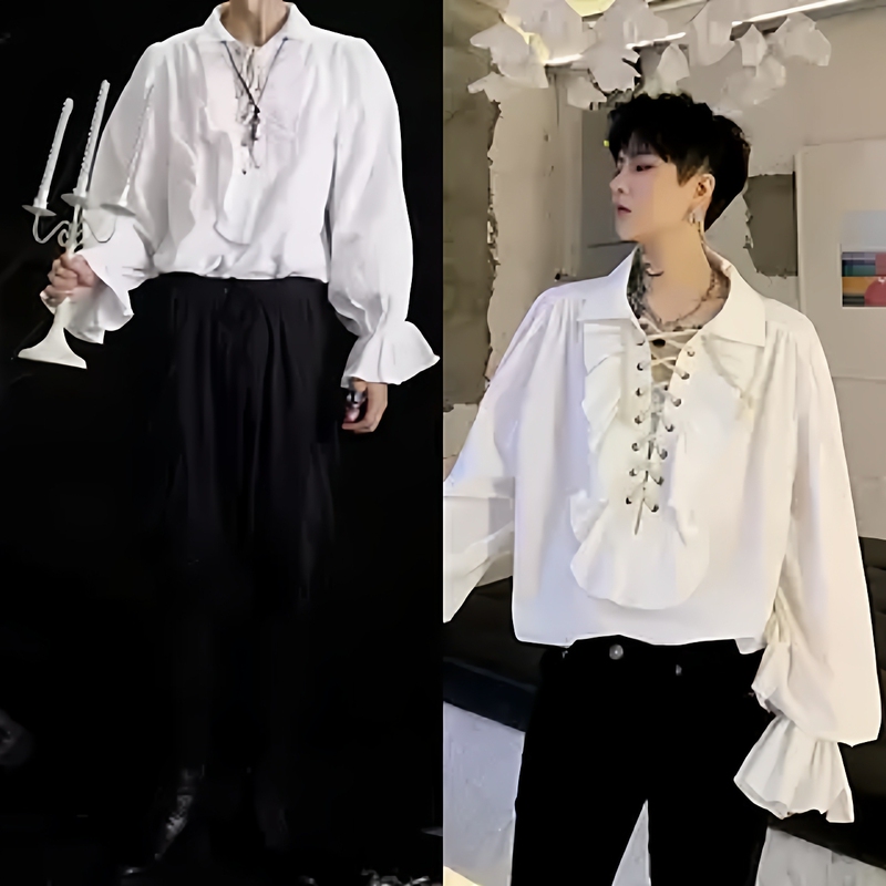 Spring and Autumn New Style Chinese-Style High-End Shirts, Retro Trendy Versatile Design Tops, Trendy Long-Sleeved Shirts, Archie