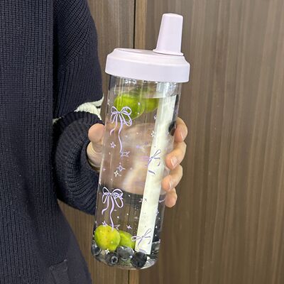 Milk tea cup, water cup, girls, heat-resistant, students, portable large-capacity in summer, popular Instagram, plastic cup with straw