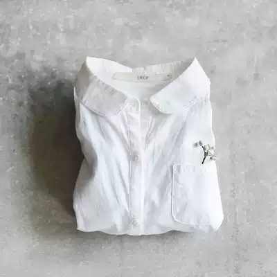 Produced by the two-469th story) Egret in September ) Peter Pan Cotton Classic White Shirt Special