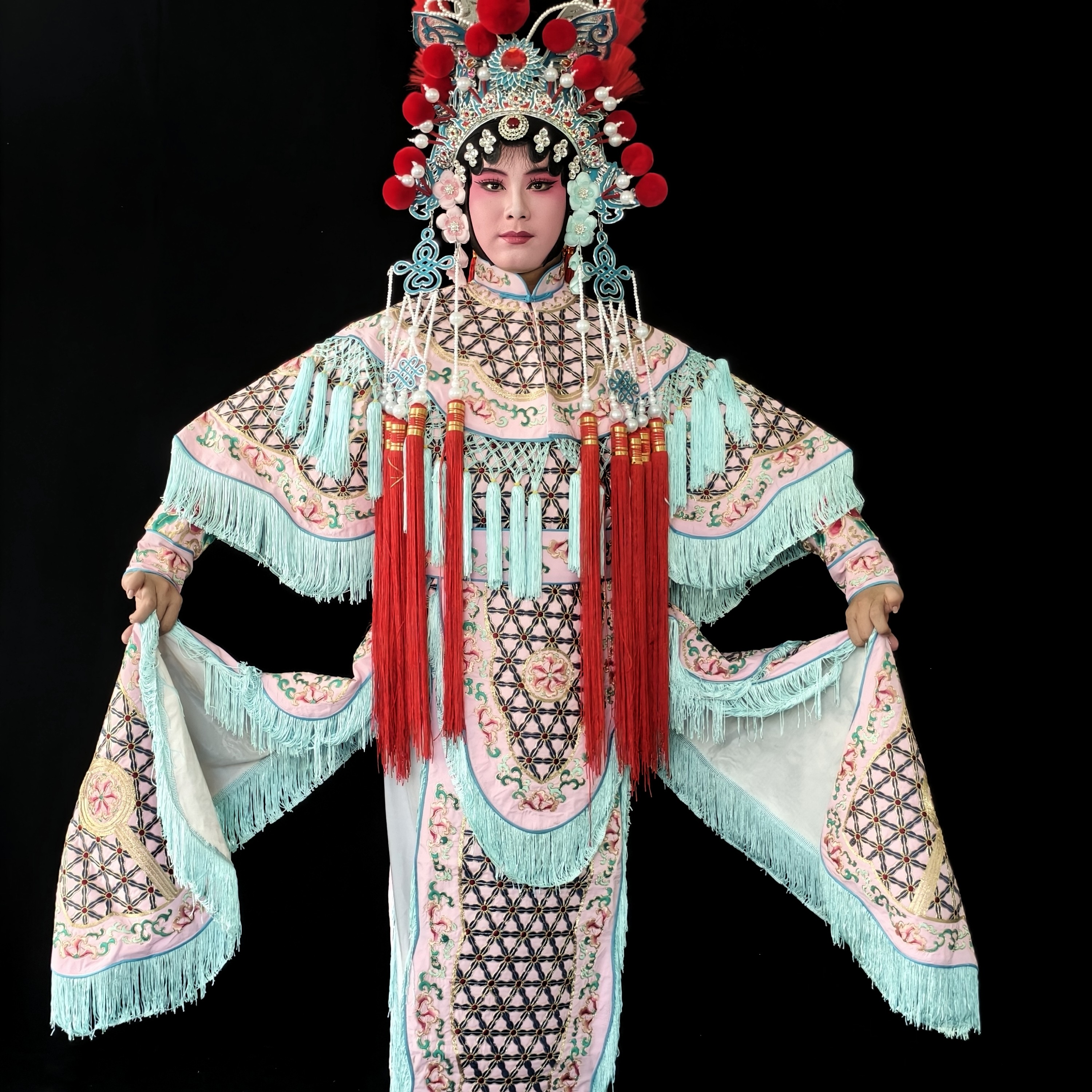 戏装京剧戏曲演出服装武旦打衣戏服柳叶锦女云肩刀马旦改良靠-淘宝Taobao | 天猫Tmall
