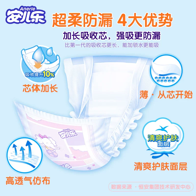 安儿乐 Diline tablets ultra -soft leakage scode 176 baby ultra -thin breathable newborn baby trumpet diapers