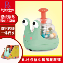 Bile B toys snail press jump ball baby Children Baby spin glowing fun turn Ball toy